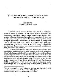 Joyce's work and its early reception and translation in Catalonia (1921-1936) / John Beattie | Biblioteca Virtual Miguel de Cervantes