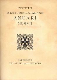 Anuari MCMVII / Institut d'Estudis Catalans | Biblioteca Virtual Miguel de Cervantes