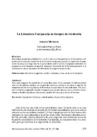 La Literatura Comparada en tiempos de revolución / Antonio Monegal | Biblioteca Virtual Miguel de Cervantes