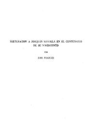 Reiteración a Joaquín Sorolla en el centenario de su nacimiento / José Francés | Biblioteca Virtual Miguel de Cervantes