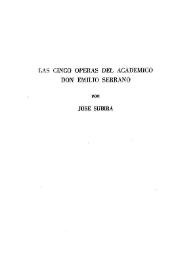 Las cinco óperas del académico don Emilio Serrano / José Subirá | Biblioteca Virtual Miguel de Cervantes