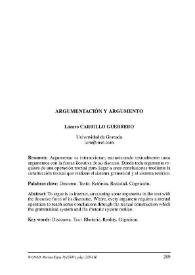 Argumentación y argumento / Lázaro Carrillo Guerrero | Biblioteca Virtual Miguel de Cervantes