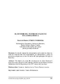 El devenir del teatro de Unamuno en Latinoamérica / María del Puerto Gómez Corredera | Biblioteca Virtual Miguel de Cervantes