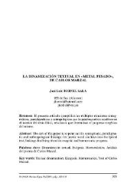 La dinamización textual en "Metal pesado", de Carlos Marzal / José Luis Tornel Sala | Biblioteca Virtual Miguel de Cervantes