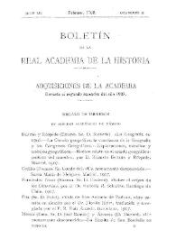 Adquisiciones de la Academia durante el segundo semestre del año 1907 | Biblioteca Virtual Miguel de Cervantes