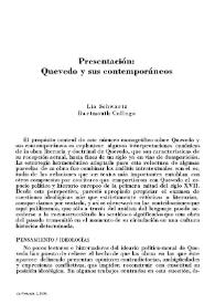 Presentación : Quevedo y sus contemporáneos / Lía Schwartz | Biblioteca Virtual Miguel de Cervantes