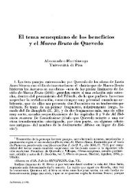 El tema senequiano de los beneficios y el "Marco Bruto" de Quevedo / Alessandro Martinengo | Biblioteca Virtual Miguel de Cervantes