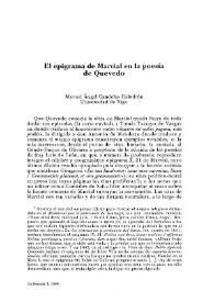 El epigrama de Marcial en la poesía de Quevedo / Manuel Ángel Candelas Colodrón | Biblioteca Virtual Miguel de Cervantes