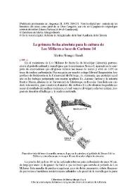 La primera fecha absoluta para la cultura de Los Millares a base de Carbono 14 / Martín Almagro Basch | Biblioteca Virtual Miguel de Cervantes