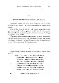 Nuevas inscripciones romanas de Mérida / Fidel Fita | Biblioteca Virtual Miguel de Cervantes