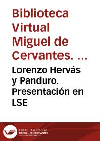 Lorenzo Hervás y Panduro. Presentación en LSE / Biblioteca de Signos | Biblioteca Virtual Miguel de Cervantes