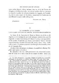 La Asunción de la Virgen y su culto antiguo en España. Apuntes hagiográficos / Fidel Fita | Biblioteca Virtual Miguel de Cervantes