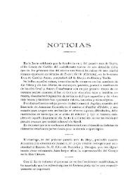 Noticias. Boletín de la Real Academia de la Historia, tomo 56 (junio 1910). Cuaderno VI / [Fidel Fita y El Conde Cedillo) | Biblioteca Virtual Miguel de Cervantes