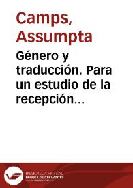 Género y traducción. Para un estudio de la recepción de G. Leopardi en "Colombine" / Assumpta  Camps | Biblioteca Virtual Miguel de Cervantes