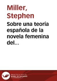 Sobre una teoría española de la novela femenina del siglo XIX / Stephen Miller | Biblioteca Virtual Miguel de Cervantes