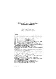 Bibliografía sobre el comentario de textos de Quevedo / Carmen García Valdés | Biblioteca Virtual Miguel de Cervantes
