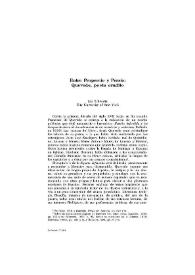 Entre Propercio y Persio : Quevedo, poeta erudito / Lía Schwartz | Biblioteca Virtual Miguel de Cervantes