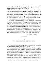 Dos libros históricos de Navarra / Fidel Fita | Biblioteca Virtual Miguel de Cervantes