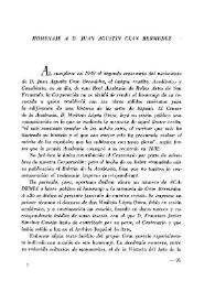 Homenaje a D. Juan Agustín Cean Bermúdez / Real Academia de Bellas Artes de San Fernando | Biblioteca Virtual Miguel de Cervantes