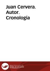 Juan Cervera. Autor. Cronología | Biblioteca Virtual Miguel de Cervantes