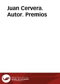 Juan Cervera. Autor. Premios | Biblioteca Virtual Miguel de Cervantes