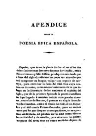 Apéndice sobre la poesía épica española | Biblioteca Virtual Miguel de Cervantes