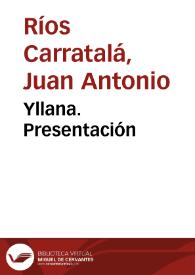 Yllana. Presentación | Biblioteca Virtual Miguel de Cervantes