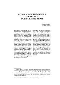 Conflictos trágicos y Derecho. Posibles desafíos / Guillermo Lariguet | Biblioteca Virtual Miguel de Cervantes