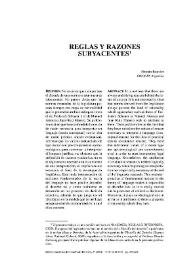 Reglas y razones subyacentes / Hernán Bouvier | Biblioteca Virtual Miguel de Cervantes