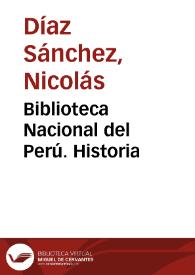 Biblioteca Nacional del Perú. Historia | Biblioteca Virtual Miguel de Cervantes