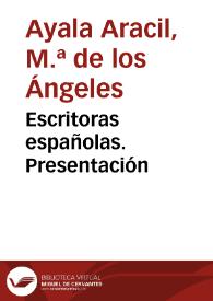 Escritoras españolas. Presentación | Biblioteca Virtual Miguel de Cervantes