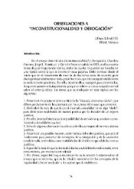 Observaciones a "Inconstitucionalidad y derogación" / Ulises Schmill O. | Biblioteca Virtual Miguel de Cervantes