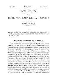 Traslación de los cuerpos reales de Granada a San Lorenzo de El Escorial y de Valladolid a Granada / El Duque de T'Serclaes | Biblioteca Virtual Miguel de Cervantes