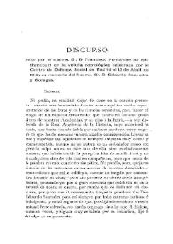 Discurso leído por el Excmo. Sr. D. Francisco Fernández de Béthencourt en la velada necrológica celebrada por el Centro de Defensa Social de Madrid el 12 de abril de 1912, en memoria del Excmo. Sr. D. Eduardo Saavedra y Moragas | Biblioteca Virtual Miguel de Cervantes