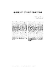 Norberto Bobbio, profesor / Michaelangelo Bovero | Biblioteca Virtual Miguel de Cervantes