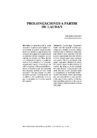Prolongaciones a partir de Laudan / Juan Igartua Salaverría | Biblioteca Virtual Miguel de Cervantes