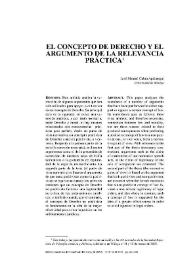 El concepto de Derecho y el argumento de la relevancia práctica / José Manuel Cabra | Biblioteca Virtual Miguel de Cervantes