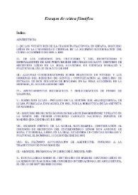 Ensayos de crítica filosófica / Marcelino Menéndez Pelayo; edición preparada por Enrique Sánchez Reyes | Biblioteca Virtual Miguel de Cervantes