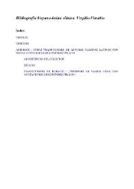 Bibliografía hispano-latina clásica. Virgilio-Vitrubio / Marcelino Menéndez y Pelayo ; edición preparada por Enrique Sánchez Reyes | Biblioteca Virtual Miguel de Cervantes
