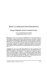 Drama: la utopía de la notación escénica / Monique Martinez Thomas y Matthieu Pouget | Biblioteca Virtual Miguel de Cervantes