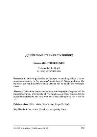 ¿Quién es Malte Laurids Brigge? / Susana Arroyo Redondo | Biblioteca Virtual Miguel de Cervantes