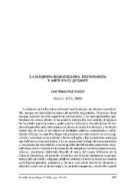 José María Paz Gago: "La máquina maravillosa. Tecnología y arte en el 'Quijote' "(Madrid: SIAL, 2006) / Berta Dávila | Biblioteca Virtual Miguel de Cervantes