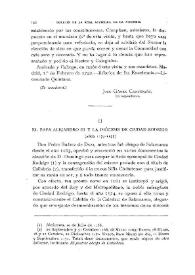 El papa Alejandro III y la diócesis de Ciudad Rodrigo (años 1173-1175) / Fidel Fita | Biblioteca Virtual Miguel de Cervantes