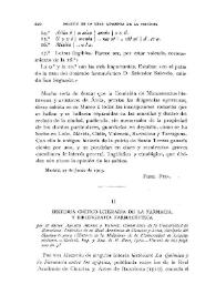 "Historia crítico-literaria de la farmacia, y bibliografía farmacéutica", por el doctor Agustín Murúa y Valerdi, Catedrático de la Universidad de Barcelona, Individuo de su Real Academia de Ciencias y Artes, discípulo del Seminario para "Historia de la Medicina" de la Universidad de Leipzig, etcétera - Madrid, Imp. Y Enc. De E. Raso, 1912- Un vol. De 203 pág.en 4º / Adolfo Bonilla y San Martín | Biblioteca Virtual Miguel de Cervantes