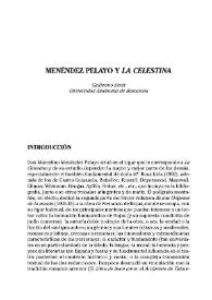 Menéndez Pelayo y la Celestina / Guillermo Serés | Biblioteca Virtual Miguel de Cervantes