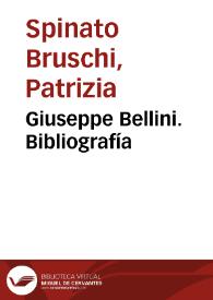 Giuseppe Bellini. Bibliografía / Patrizia Spinato | Biblioteca Virtual Miguel de Cervantes
