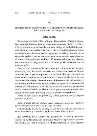 Inscripciones inéditas de Alcaudete y Torredonjimeno en la provincia de Jaén / Ricardo Romero de Torres | Biblioteca Virtual Miguel de Cervantes