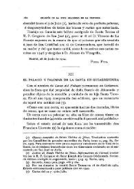 El palacio y palomar de la Santa en Gotarrendura / Fidel Fita | Biblioteca Virtual Miguel de Cervantes
