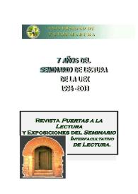 7 años del Seminario de Lectura de la UEX : 1996-2003 / coordinación Eloy Martos Núñez | Biblioteca Virtual Miguel de Cervantes