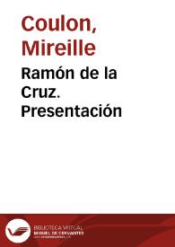 Ramón de la Cruz. Presentación | Biblioteca Virtual Miguel de Cervantes